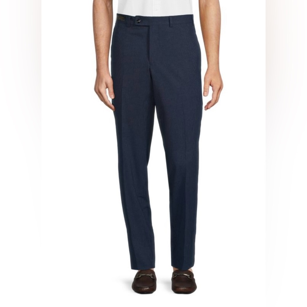 TED BAKER LONDON 'Jerome'‎ Finely Striped Wool-Blend Pant in Navy Size 30 $228